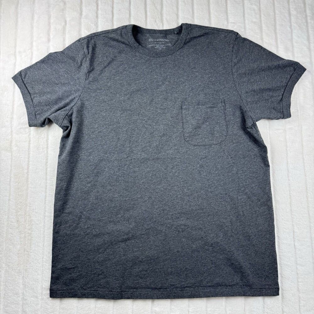 OUTERKNOWN Sojourn T Shirt Tee Men Large Organic Cotton Pocket Tee Heather Gray